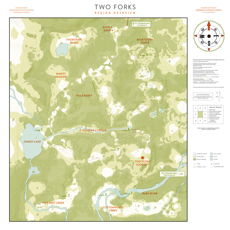 Illustration for article titled Firewatch Gets Co-op Play Via Printable Maps